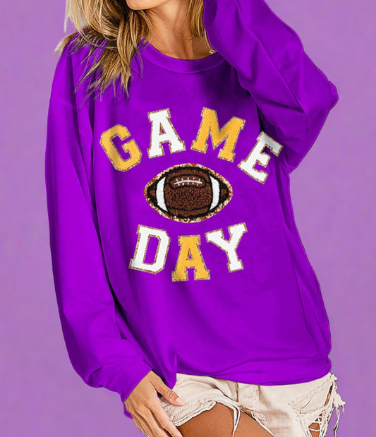 BiBi Game Day Letter Patches Sweatshirt