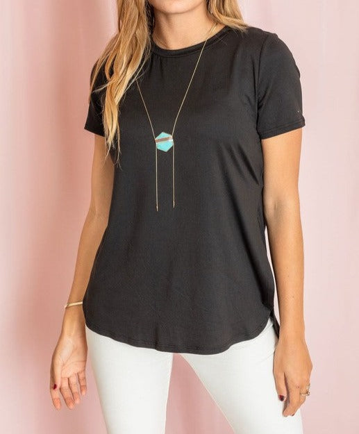 Solid Side Slit High Low Tunic