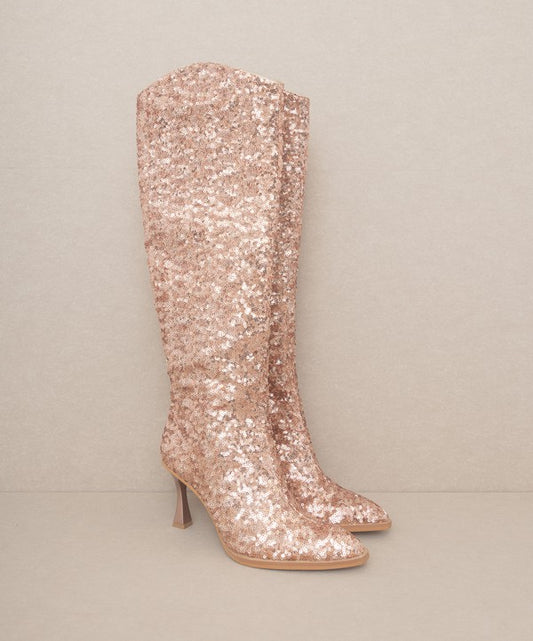 Jewel - Knee High Sequin Boots - Multiple Colors
