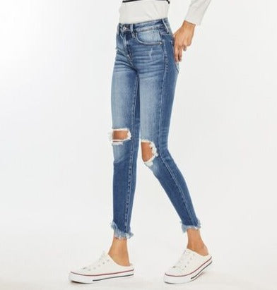 Kancan High Waist Distressed Skinny Jeans